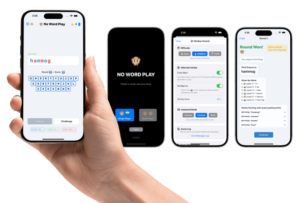 No Word Play Screen Caps showing gameplay screens